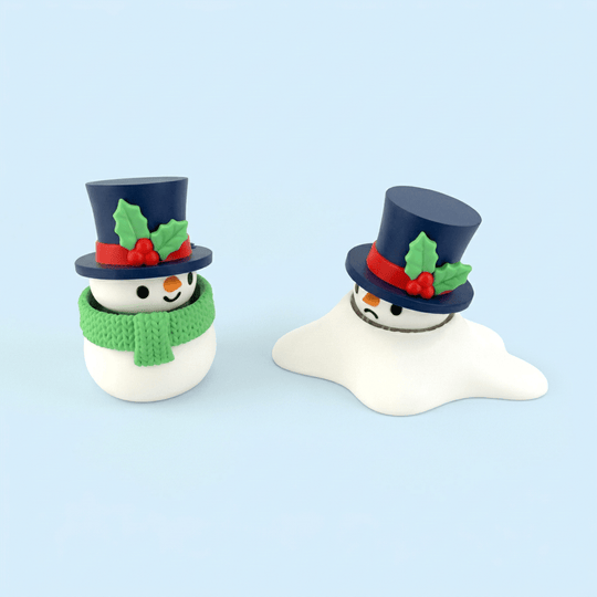 Snowman Fidget Clicker Keychain - Fiendworks Studio