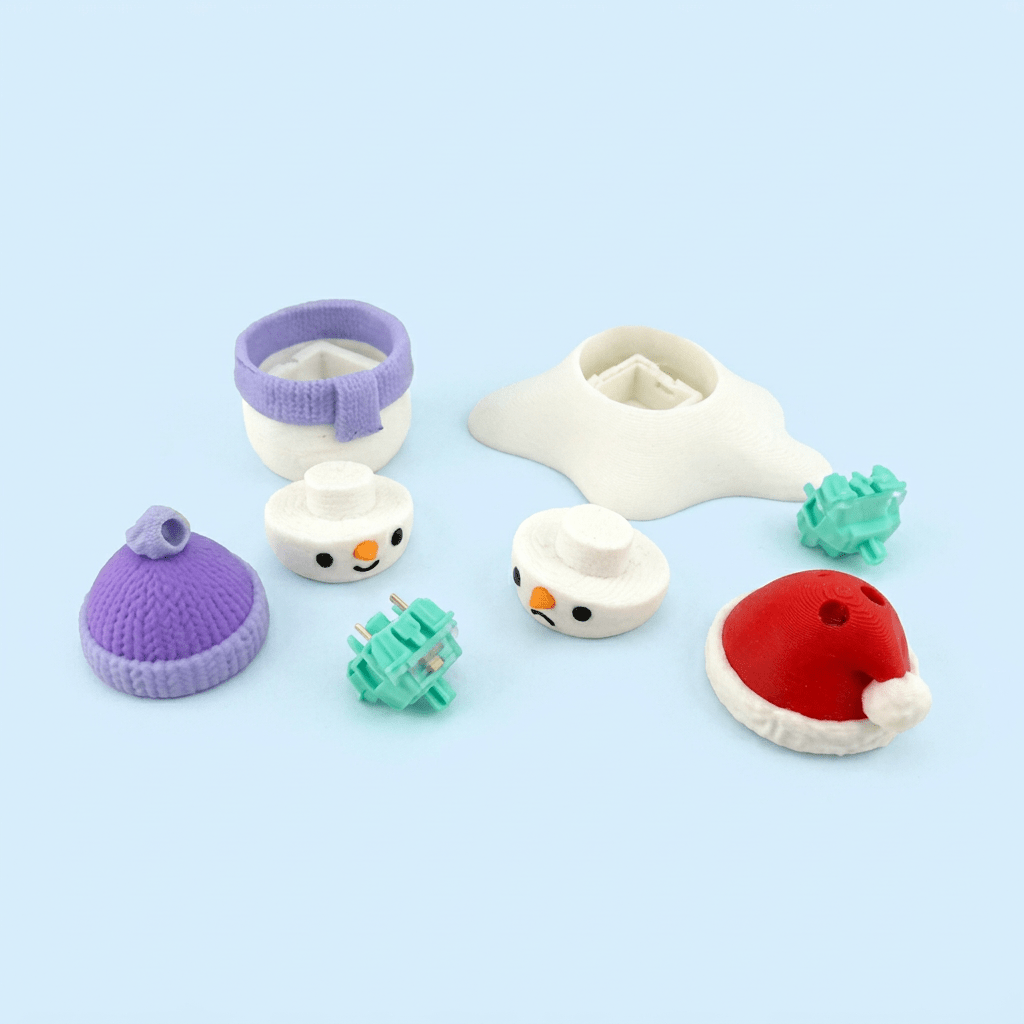 Snowman Fidget Clicker Keychain - Fiendworks Studio