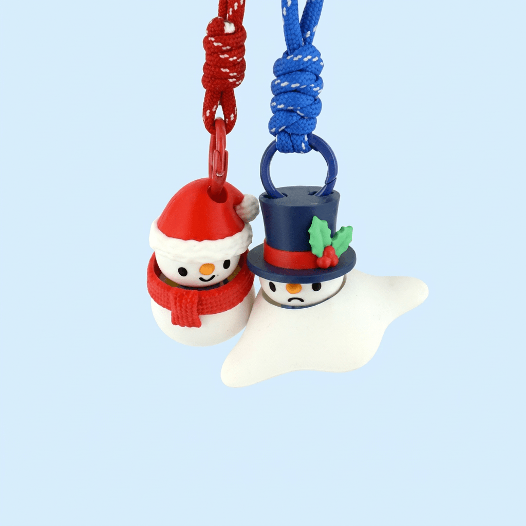 Snowman Fidget Clicker Keychain - Fiendworks Studio